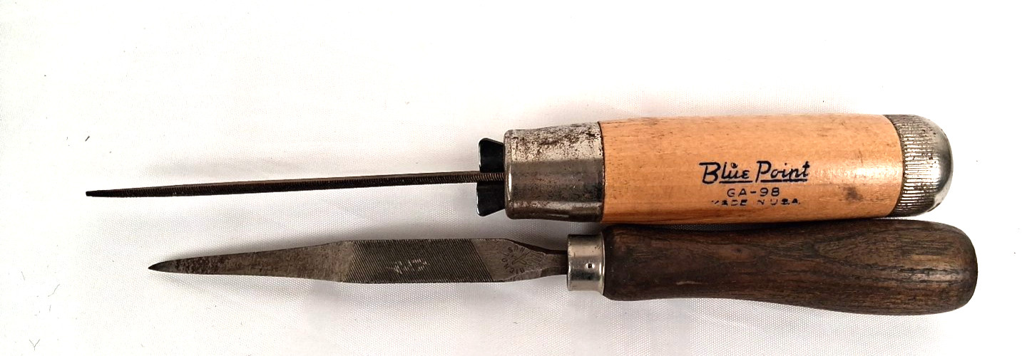 VTG Wood Handle Files -Blue Point GA-98 Adjustable Jaw & Nicholson Slim Taper