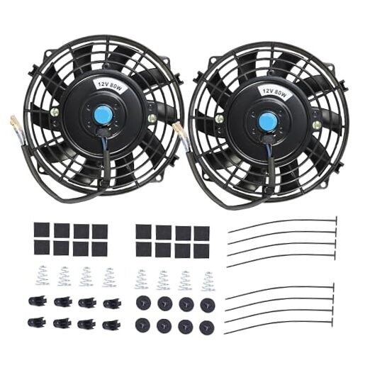 7" Electric Radiator Cooling Fan Assembly Kit, Universal High Performance 12V