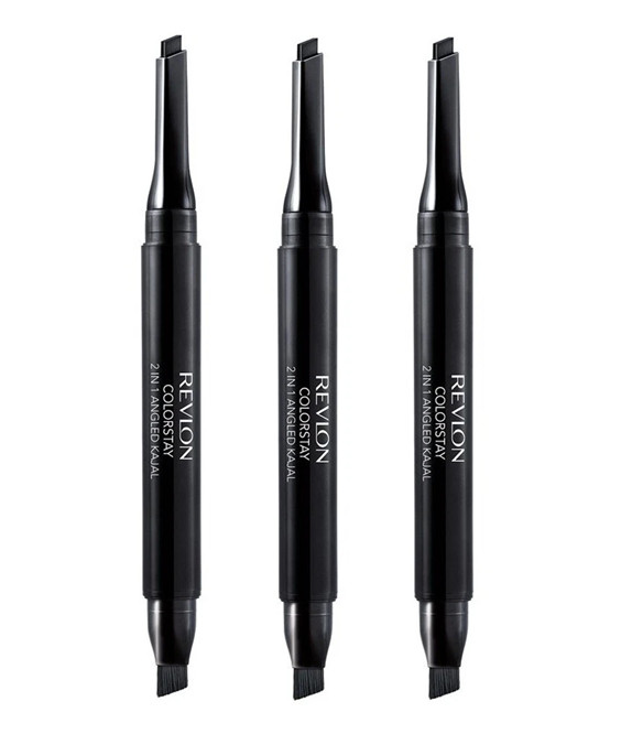 3 X Revlon ColorStay 2 in 1 Angled Kajal Eyeliner, 101 Onyx