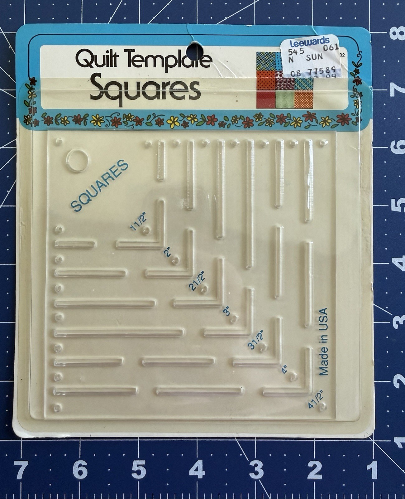Collins Quilt Template Squares Plastic Quilting Tool New Open Vintage