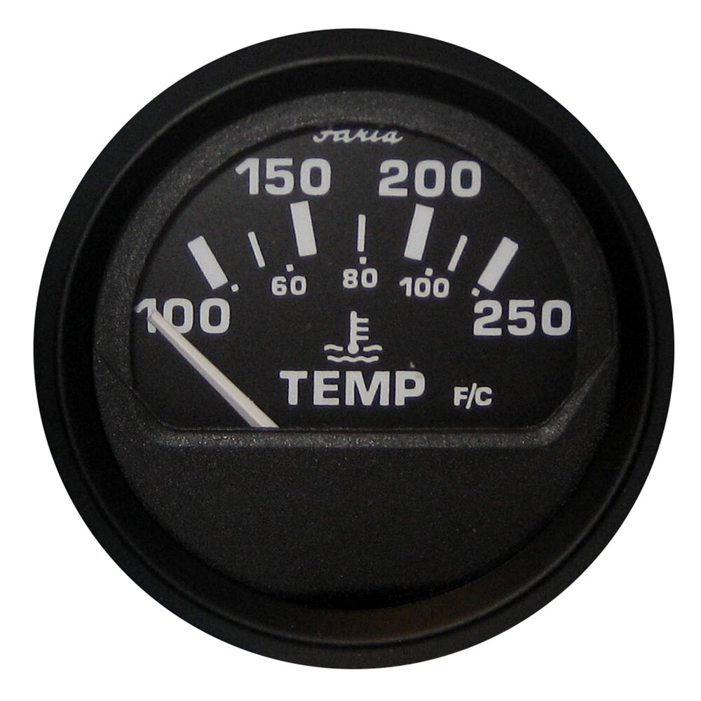 FARIA EURO BLACK 2" WATER TEMPERATURE 100-250F GP9118