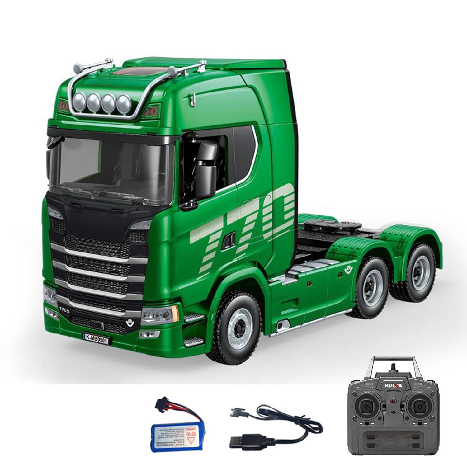 HUINA 1/18 RC Tractor Truck SC770S 1501 6x4 RTR Lorry Car Demon Eyes Sound Light