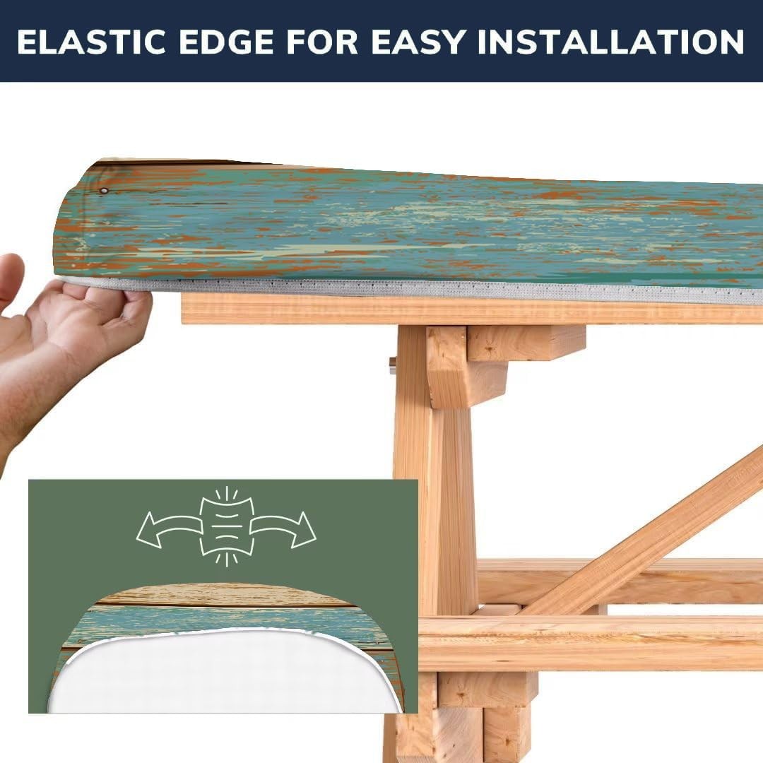 Picnic Table Cover with Bench Covers 6ft - Elastic Scratch-Resistant Waterproof