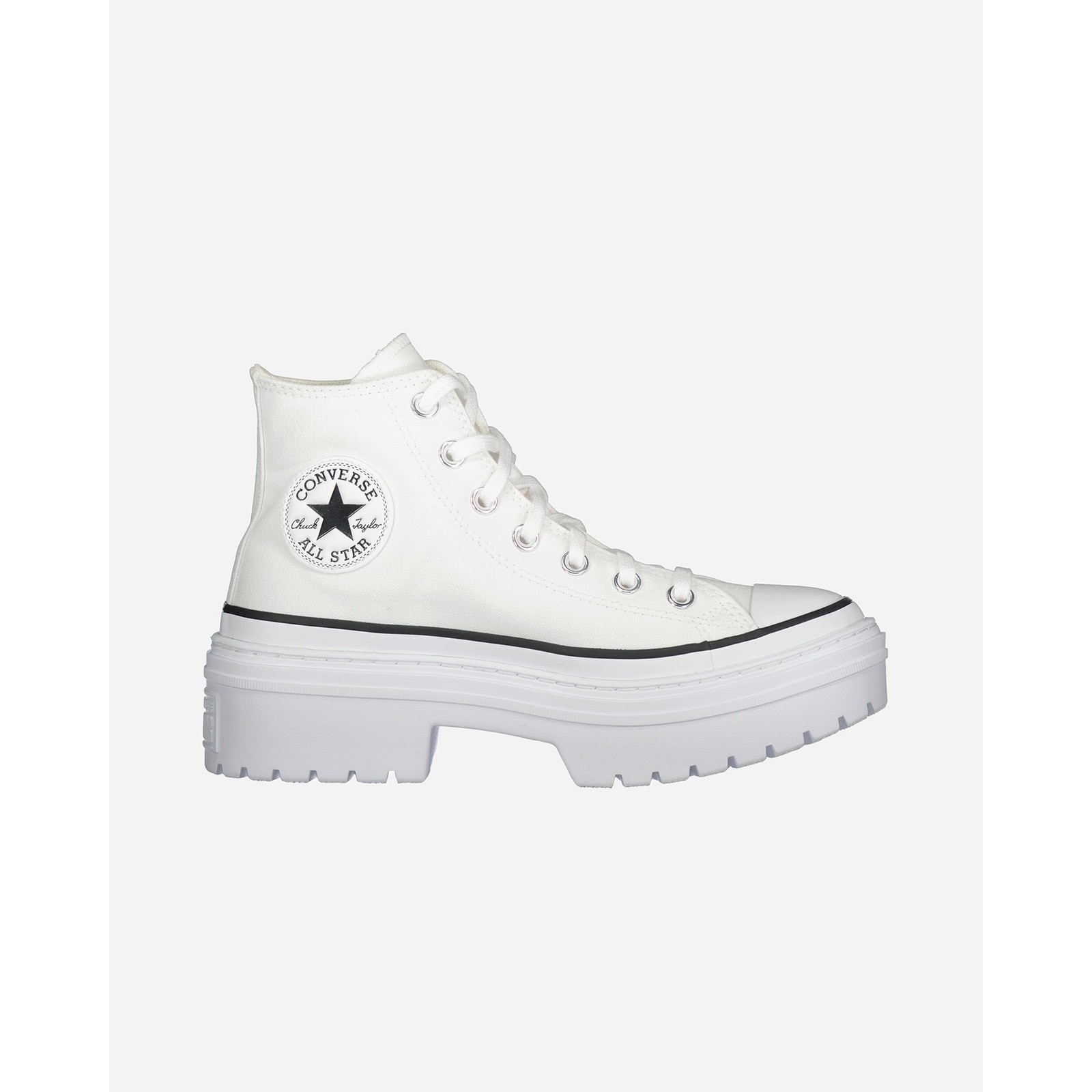 NWT Converse Women Chuck Taylor All Star Lugged Heel HI, White/Black/Egret, 8