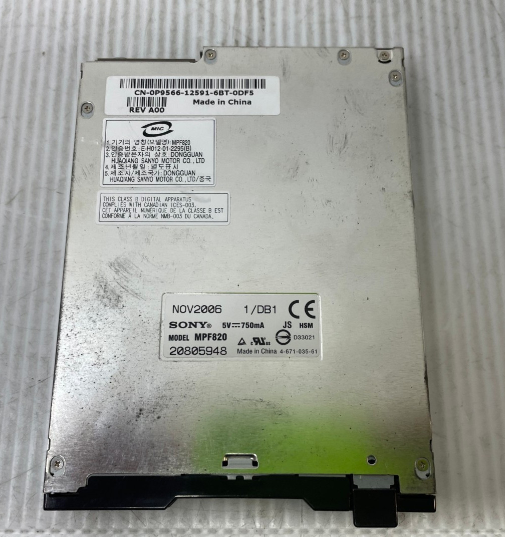 Sony MPF820 Slime-line 3.5" Floppy Disk Drive Dell P9566