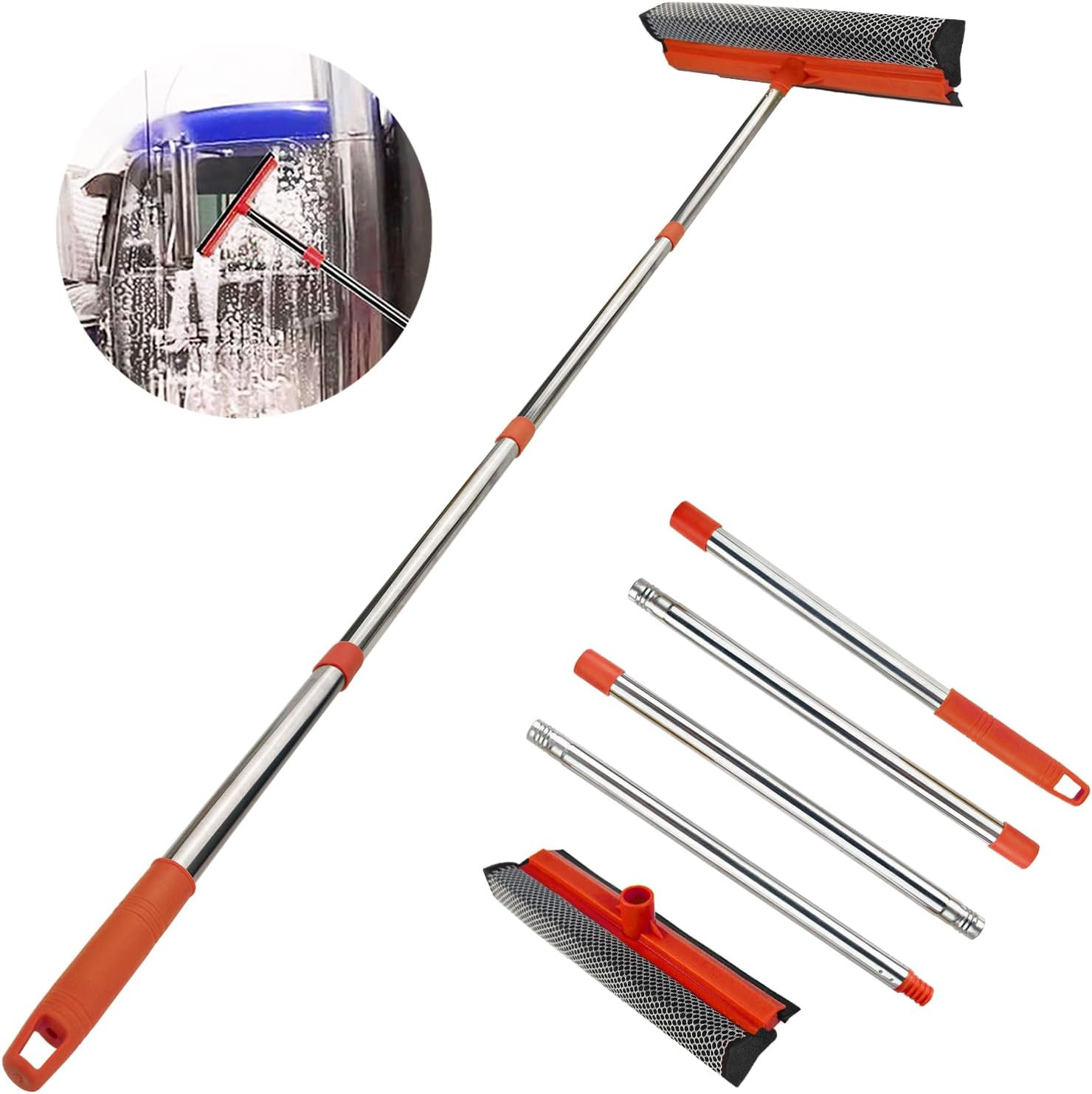Window Squeegee for Window Cleaning, Squeegee Window Cleaner Tool 2 in 1 Car Win