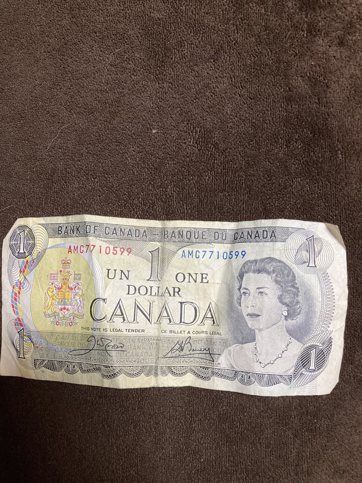 Bank of Canada One Dollar Paper Currency - $ 1 CDN - Queen Elizabeth