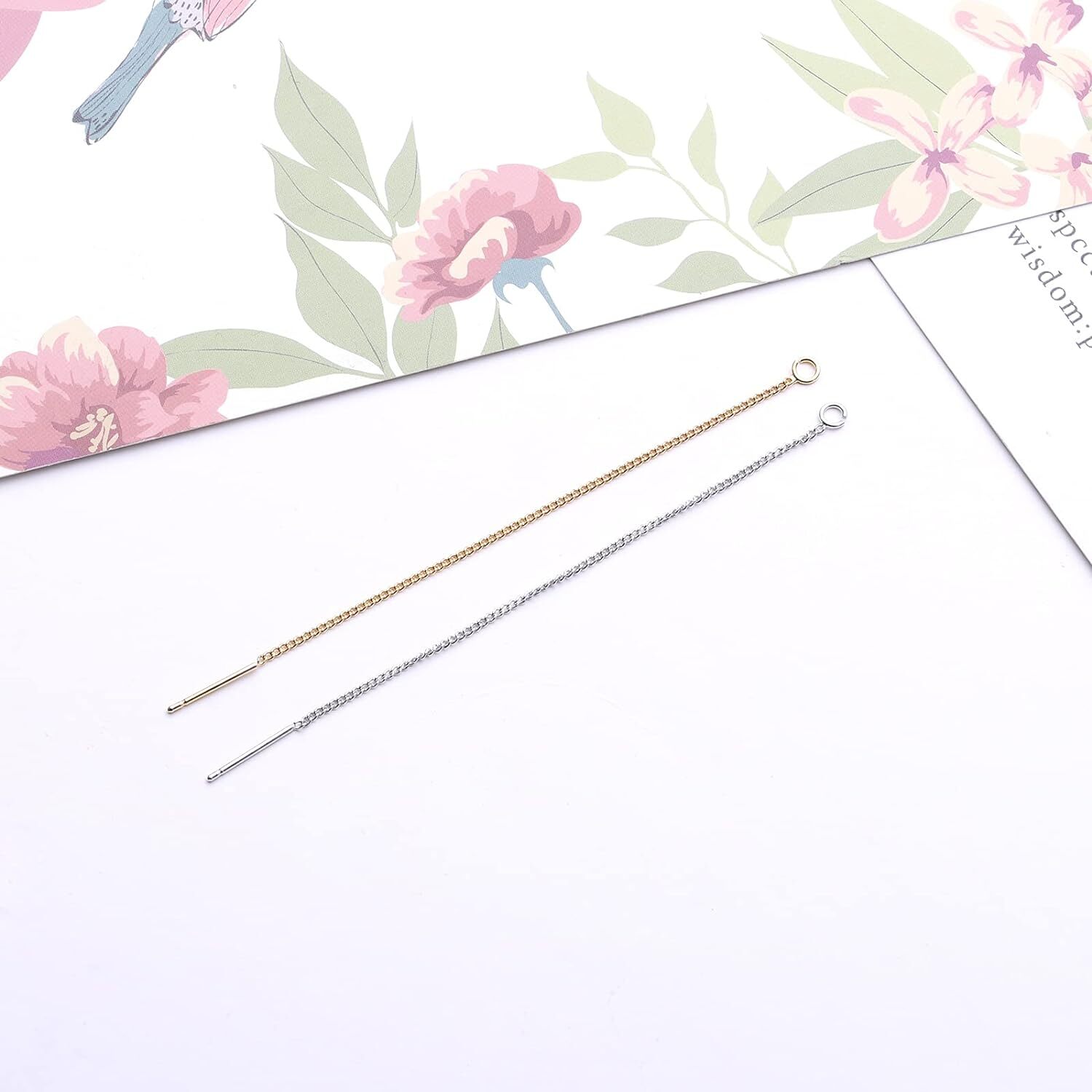 10x Stud Earring Findings Tassel Ear Threads with Loop for Earring Making