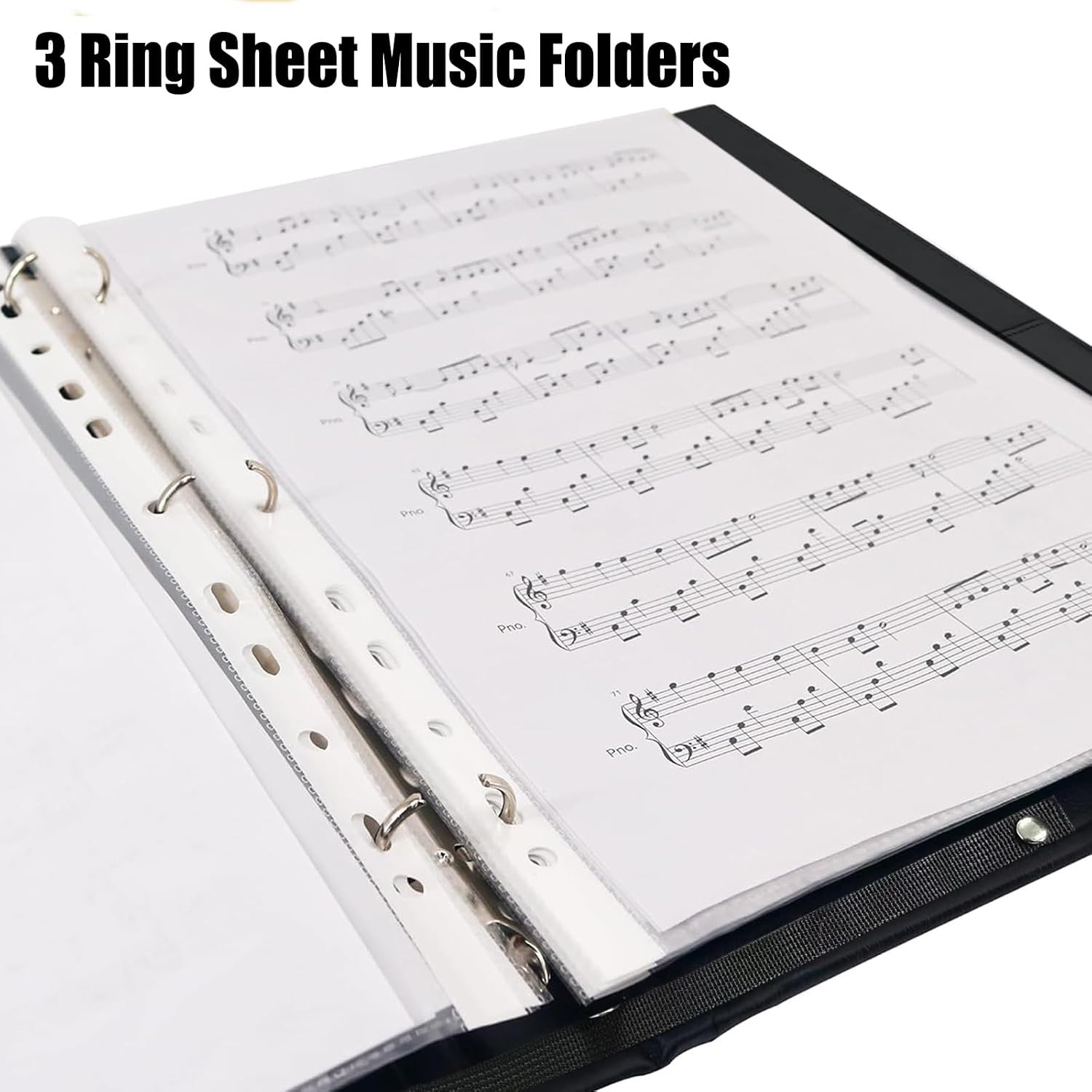 Premium Choral Muisc Folder, PU Choir Folder with Hand Strap and Internal Retent