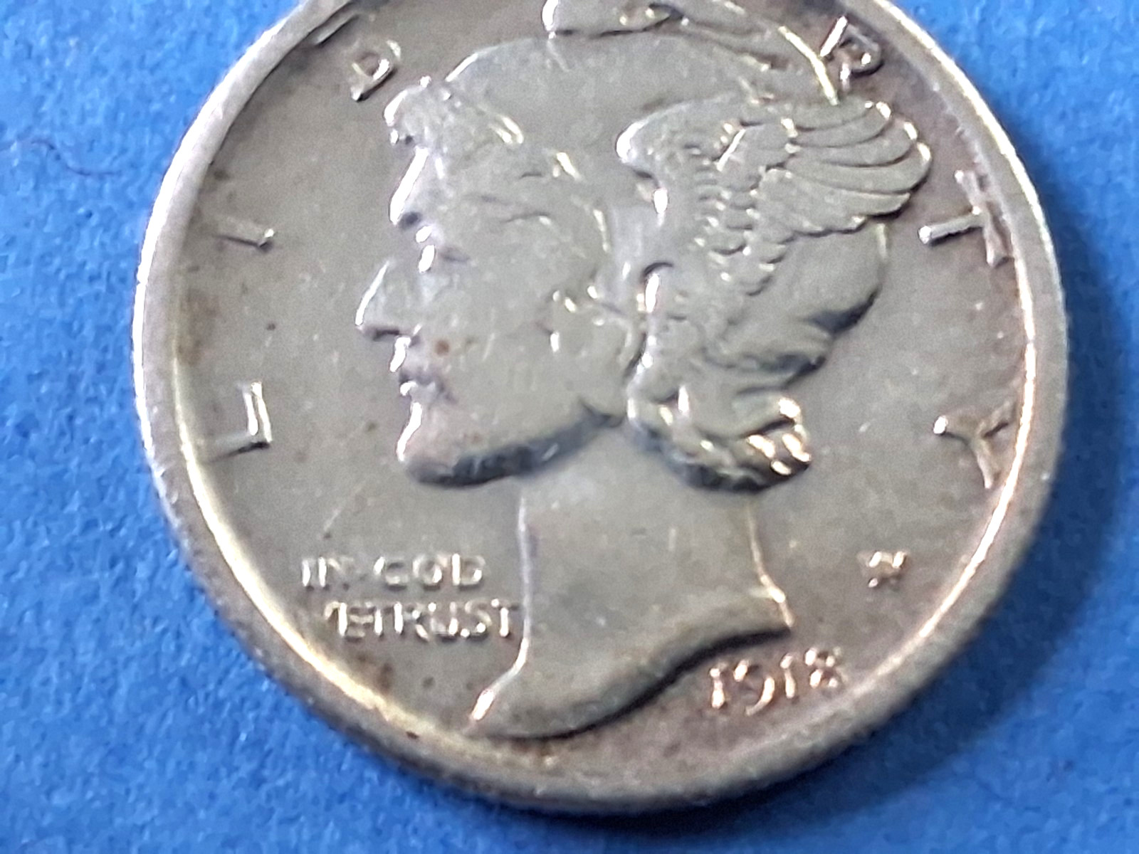 Gem BU 1918 Mercury Dime - 10c - Better Grade - Full Split Bands