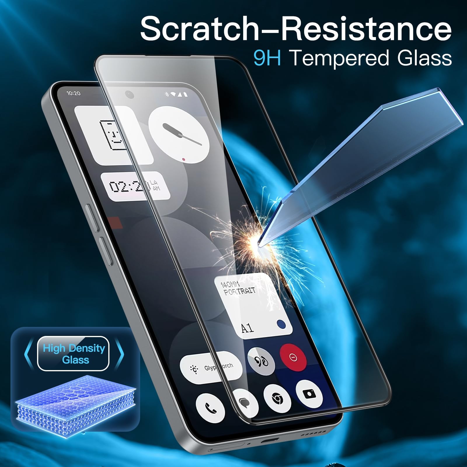 JETech Full Coverage Screen Protector for Nothing Phone 3a Pro, 3-Pack
