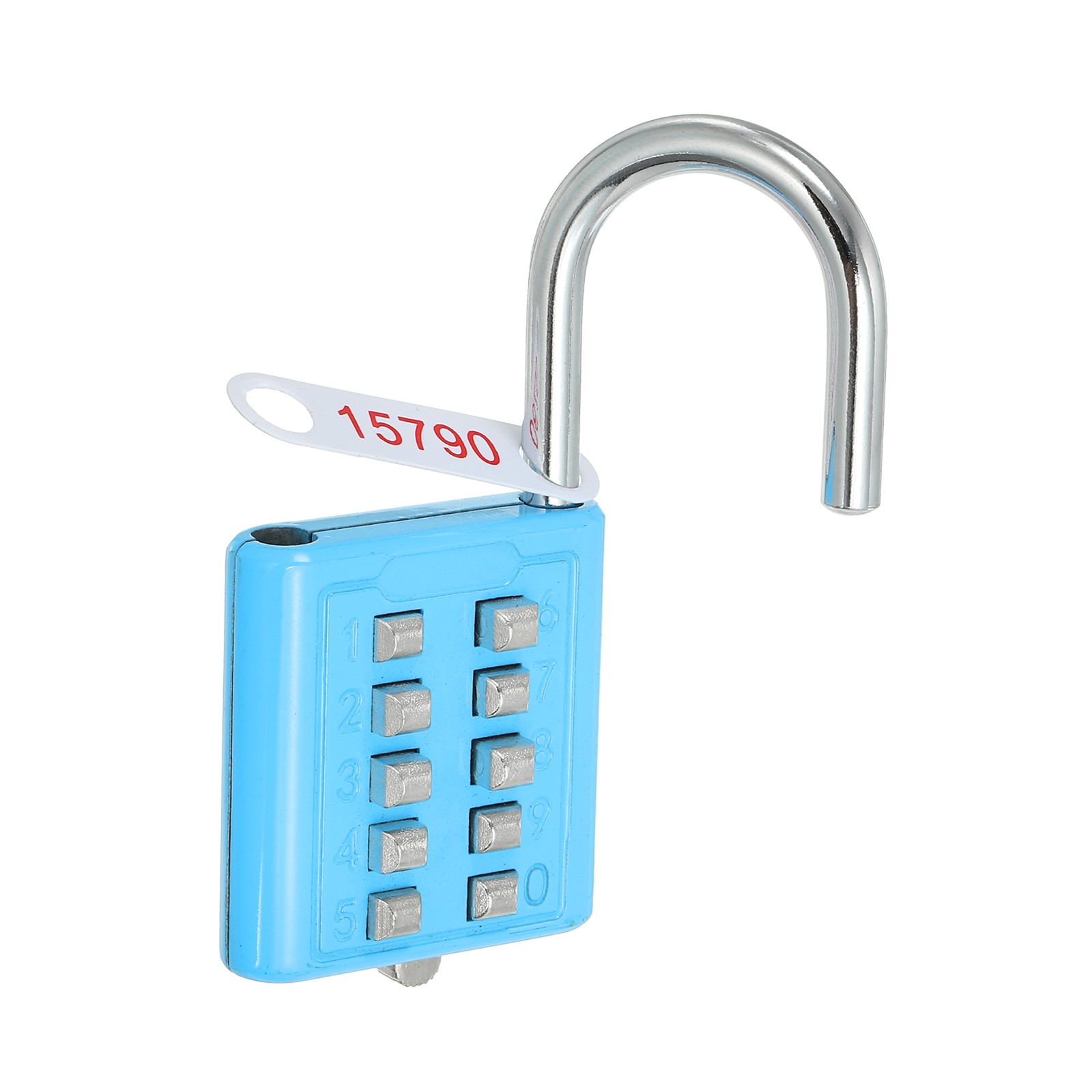 10 Digit Button Combination Padlock 5 Position Locking Mechanism Lock Blue