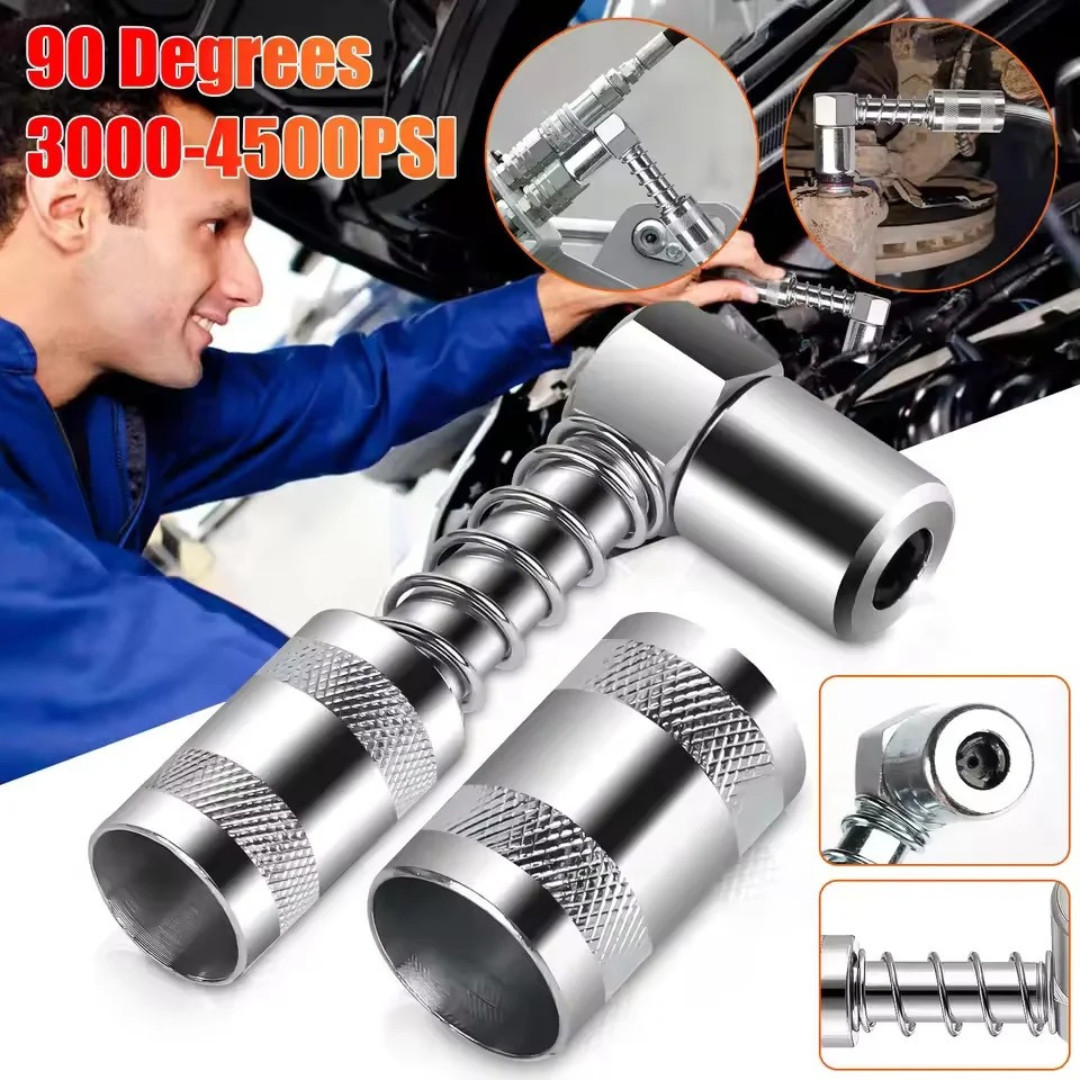 1 Set Grease Nozzle Adapter Grease Gun-Accessory 90 Degree Coupler Adapter Tool