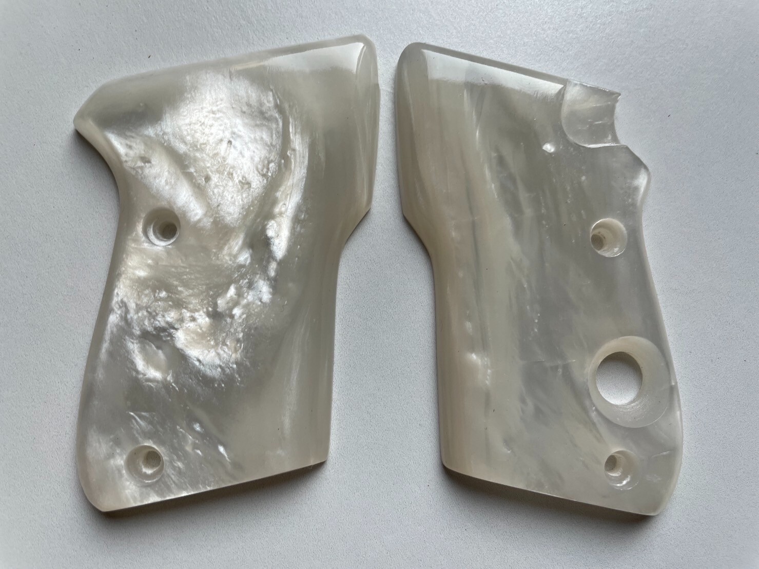 New White Pearl Resin Grips for Beretta 3032 Tomcat .32 Handmade