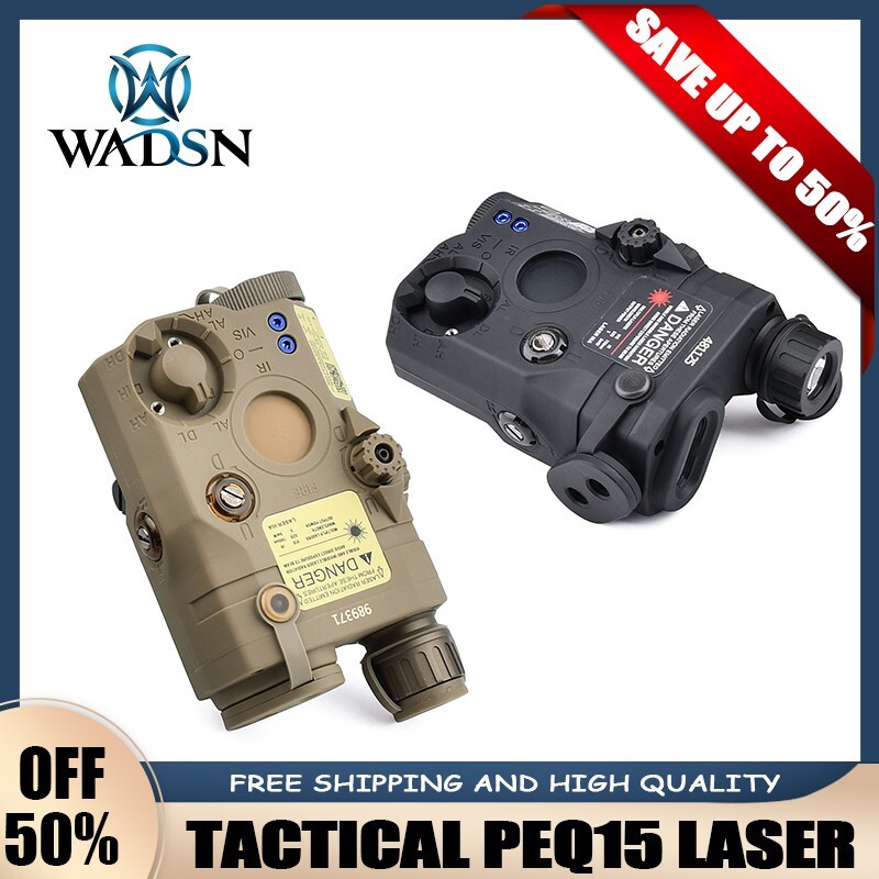 Airsoft Tactical PEQ15 Green/Red Laser/White Light Torch Function Hunting Light