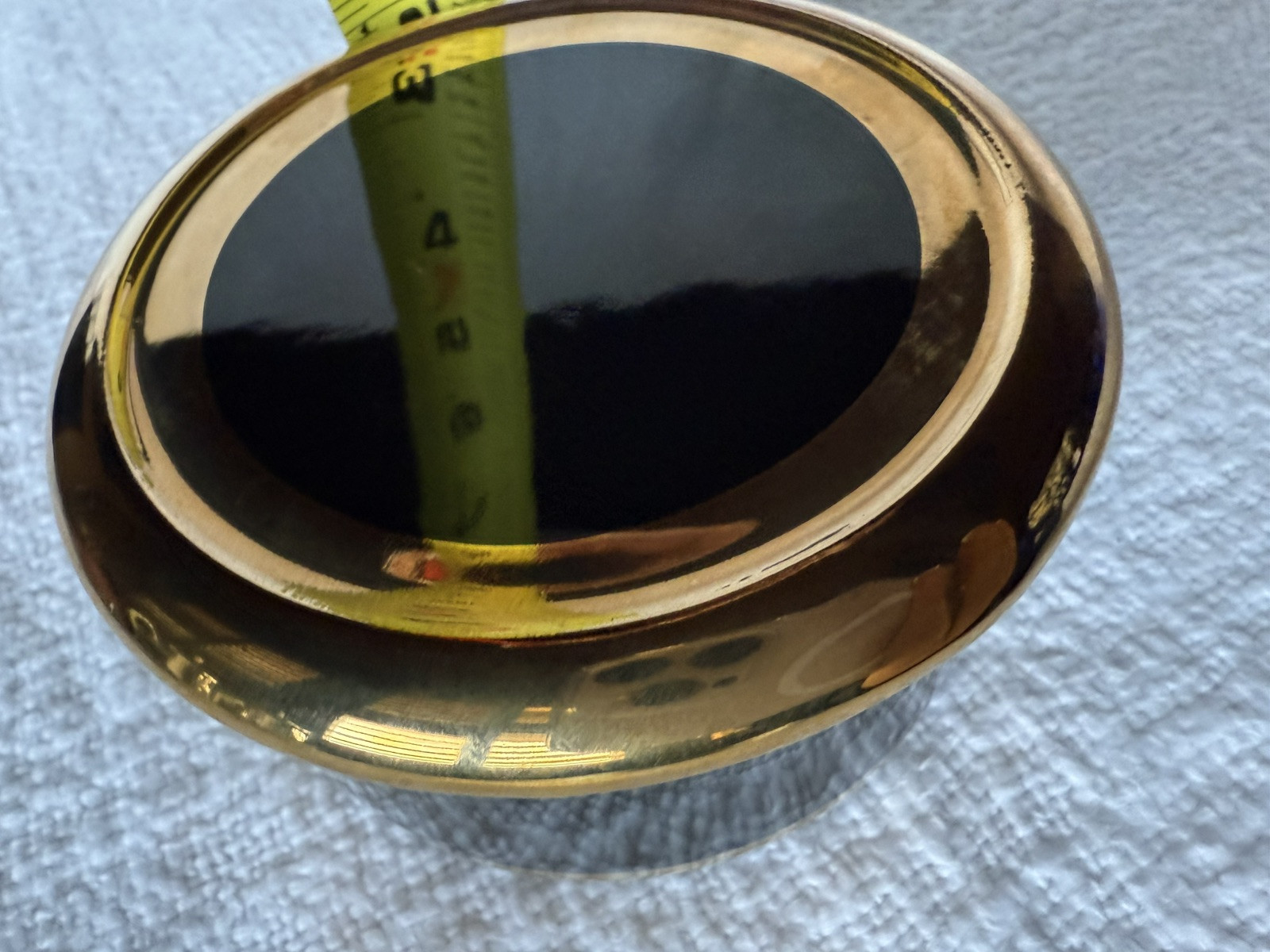 Chokin Glazed Ceramic Black & Gold Trim Lidded Trinket Boxes Jars Ceramic