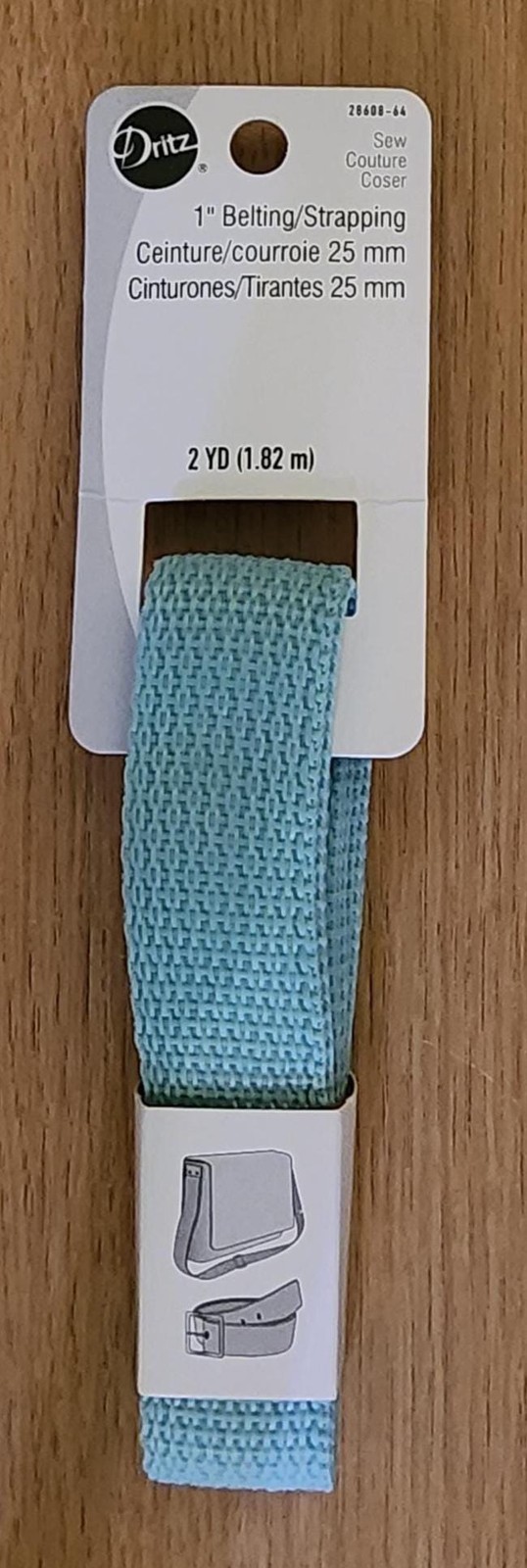 Baby Blue Dritz 1" Belting/Strapping – Polypropylene (2 Yards)