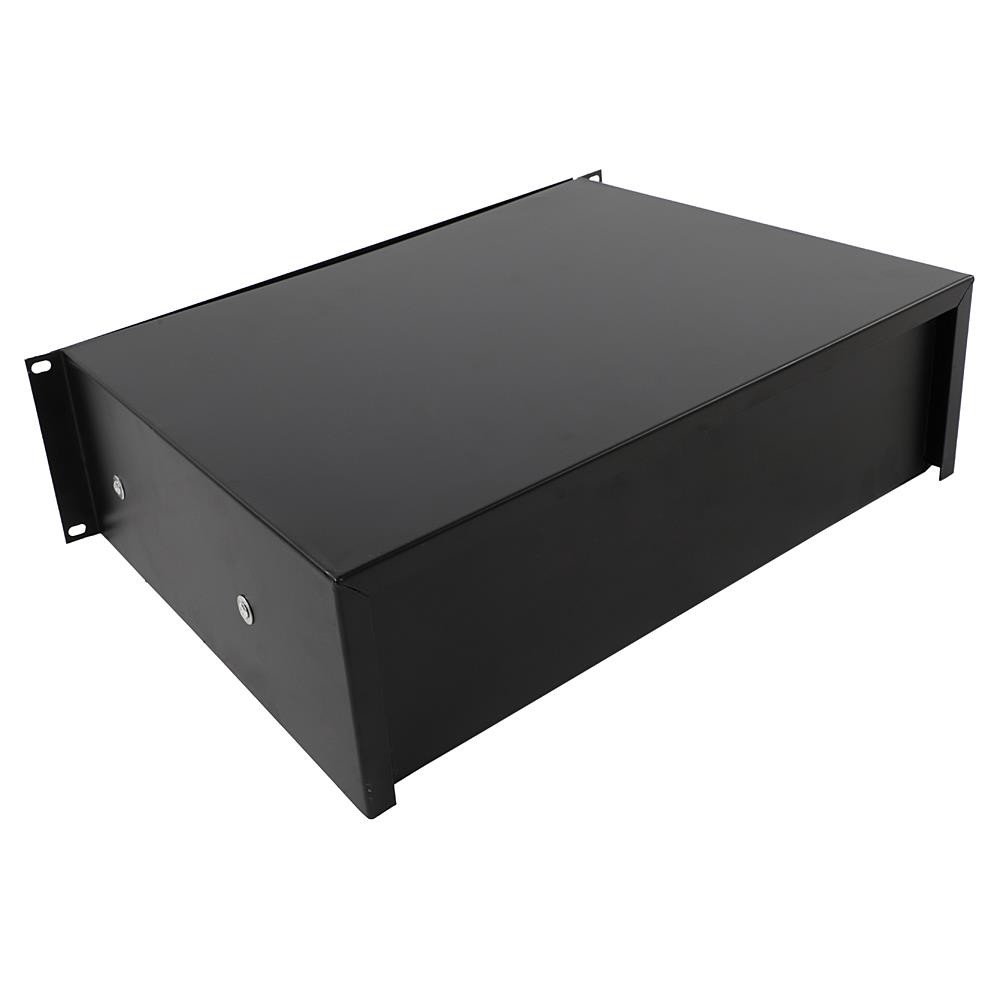 19" Server Cabinet Case 19 Inch Rack Mount DJ Locking Lockable Deep Drawer 3U