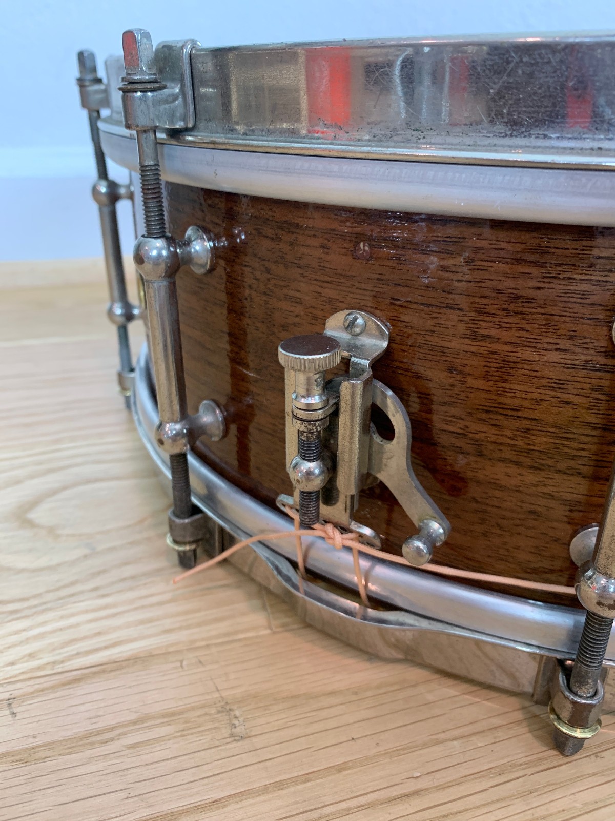 LUDWIG Professional Model 5x14 10-Lug Snare Drum Solid Walnut Shell 1920s Vtg