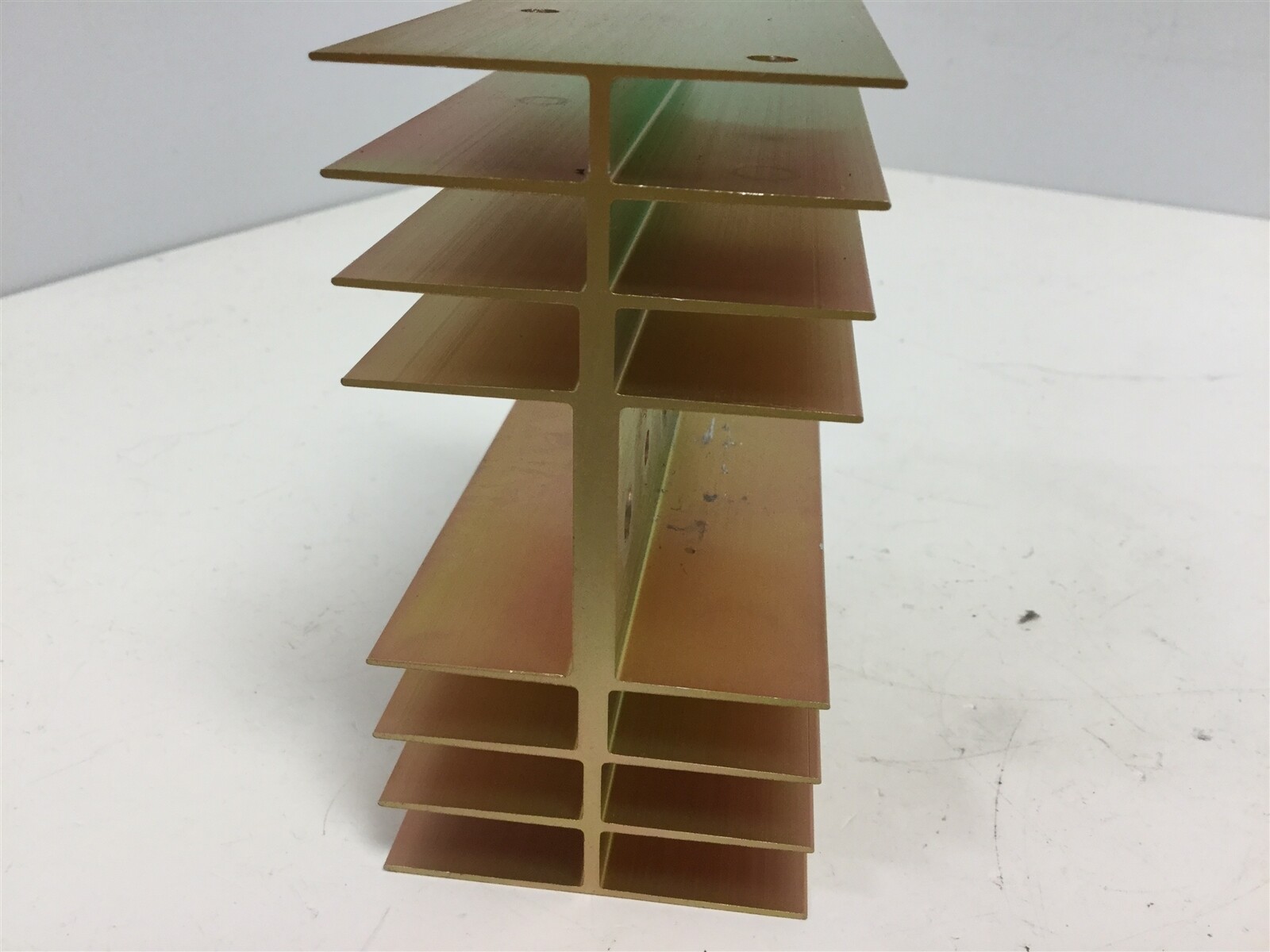 Lot of 2 Aluminum Heat Sinks, 3.95" x 2.3" x 4.25" - 16 Fins, Thin Base