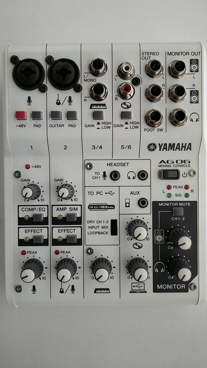 Yamaha AG06 Compact Analog Mixer USB Audio Interface 6-Channel New