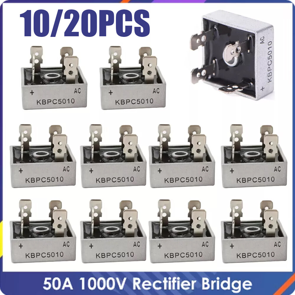 10/20Pcs 1000V 50A Metal Case Single Phase Diode Bridge Rectifier KBPC5010 US