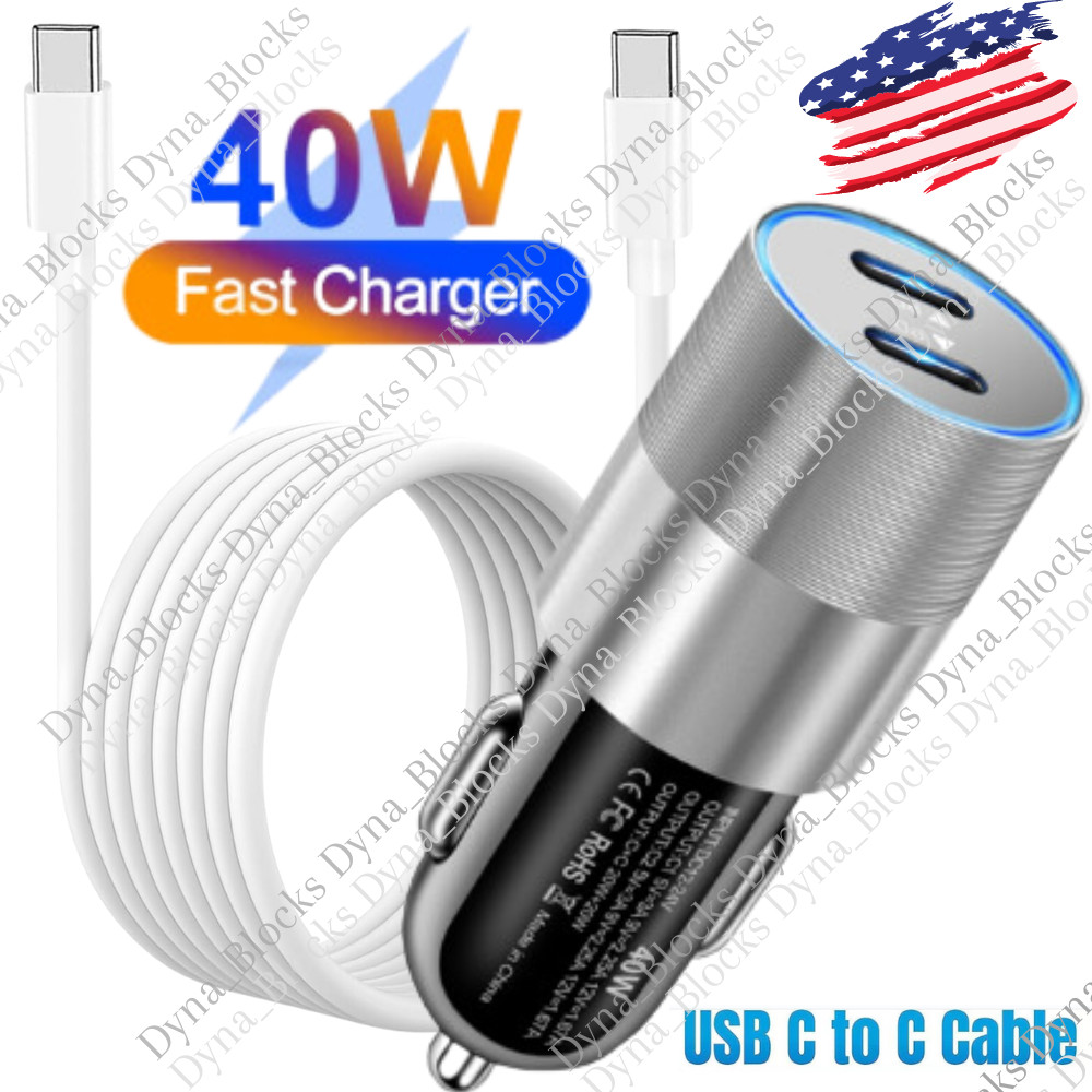 40W USB-C Fast Charger PD Type-C Cable For iPhone 15 Pro Max Plus iPad Samsung