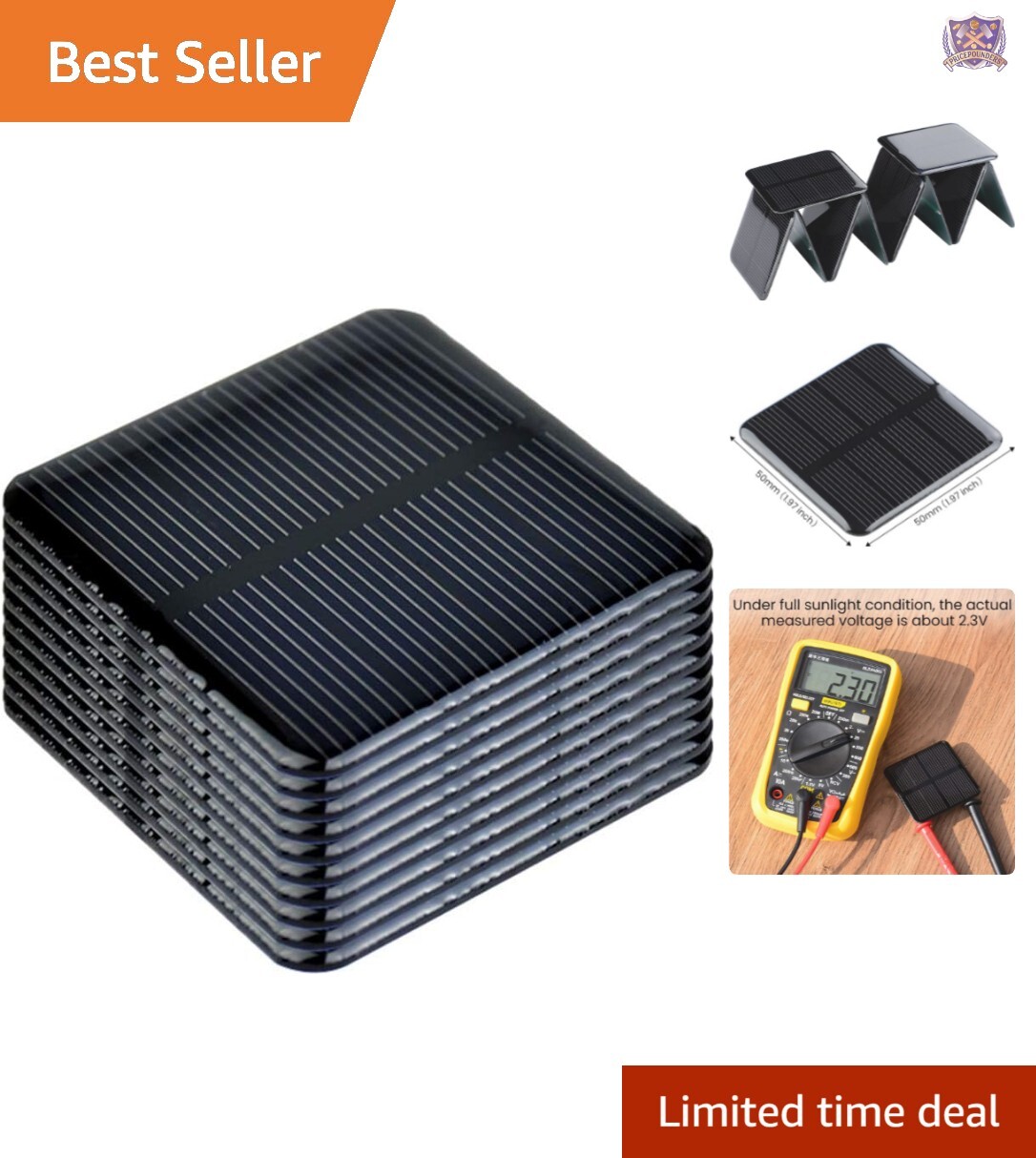 10pcs High Efficiency Monocrystalline Solar Cells DIY Kit - Compact 2V Power