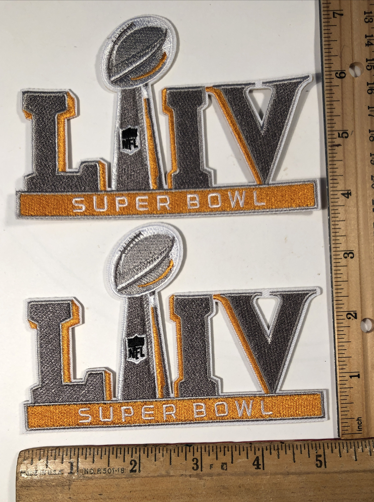 Lot 2 Super Bowl LIV 54 Logo Patch NFL Football 2020 Kansas City Chiefs Orange