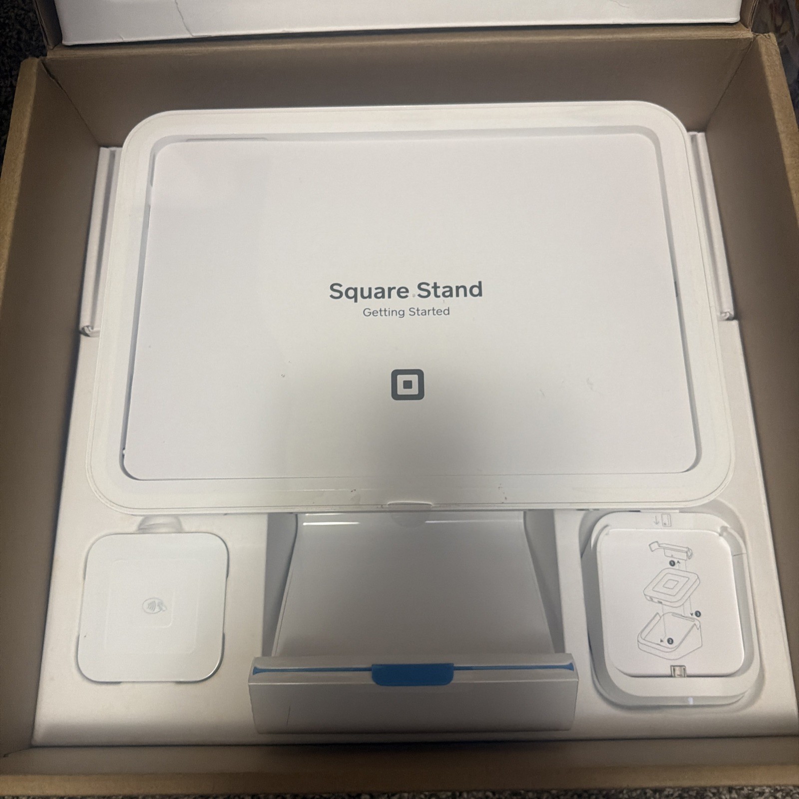 Square SPF1-01 POS Terminal Stand for iPad 10.2 w Power Adapter & Card Readers