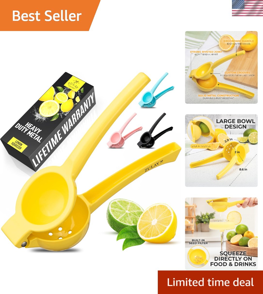 Lemon Squeezer - Stainless Steel Manual Juicer for Kitchen