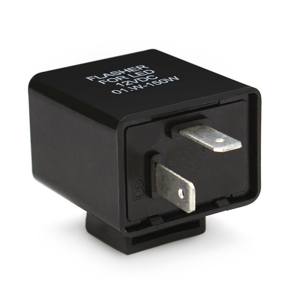 12V 2-Pin Motorcycle Blinker Adjustable LED Flasher Relay Turn Signal Indicator