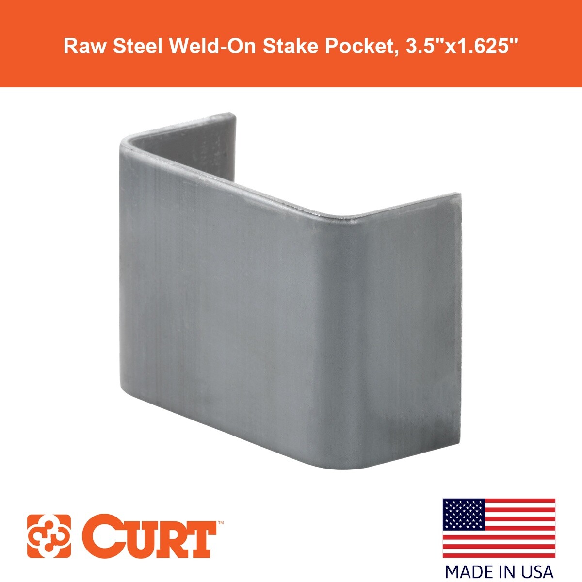 Raw Steel Weld-On Stake Pocket (3-1/2" x 1-5/8" I.D.)