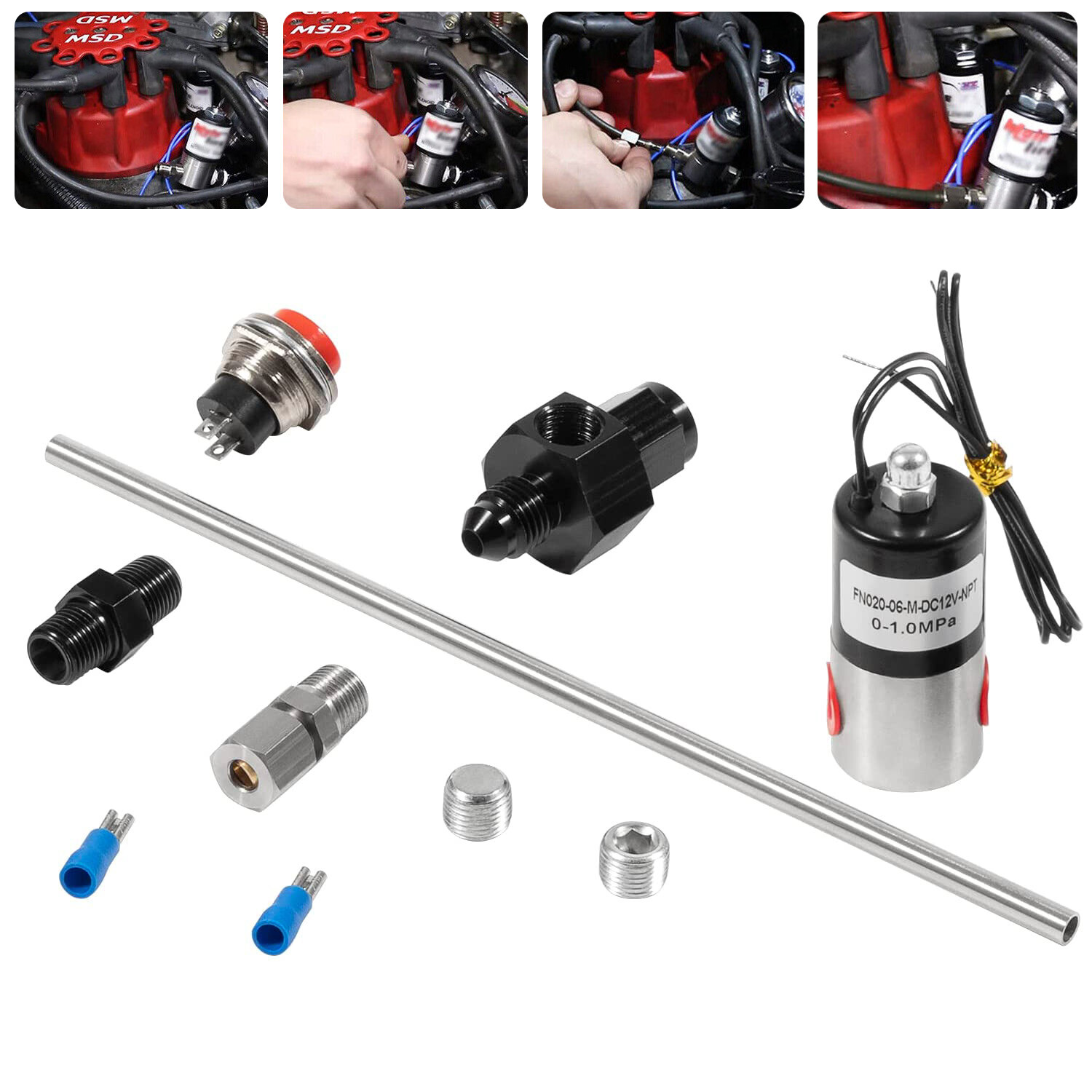 4AN Line Nitrous Purge Valve System Kit 16030NOS for Purging Nitrous Oxide