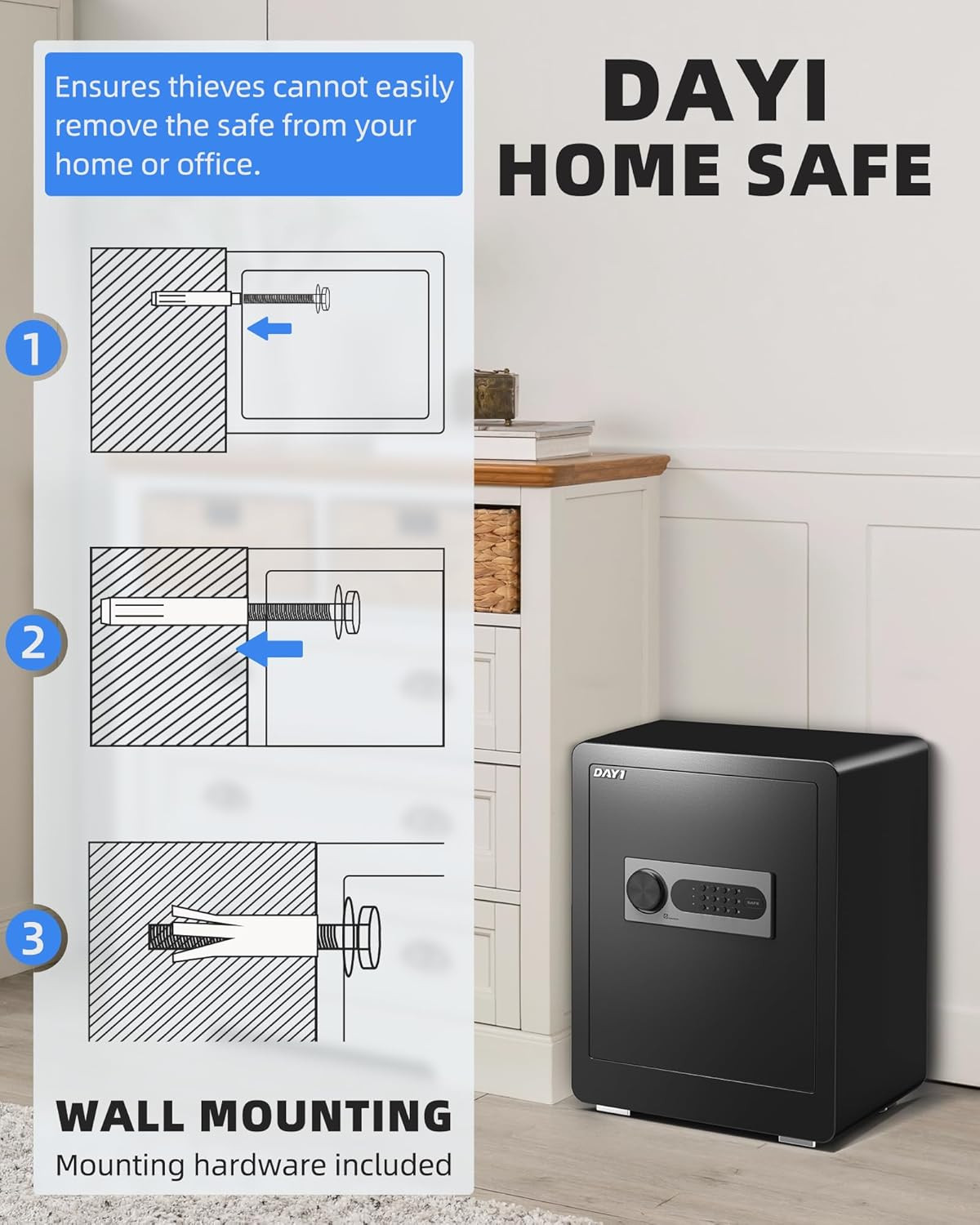 2.0 Cubic Feet Home Safe with Digital Keypad & Fireproof Bag