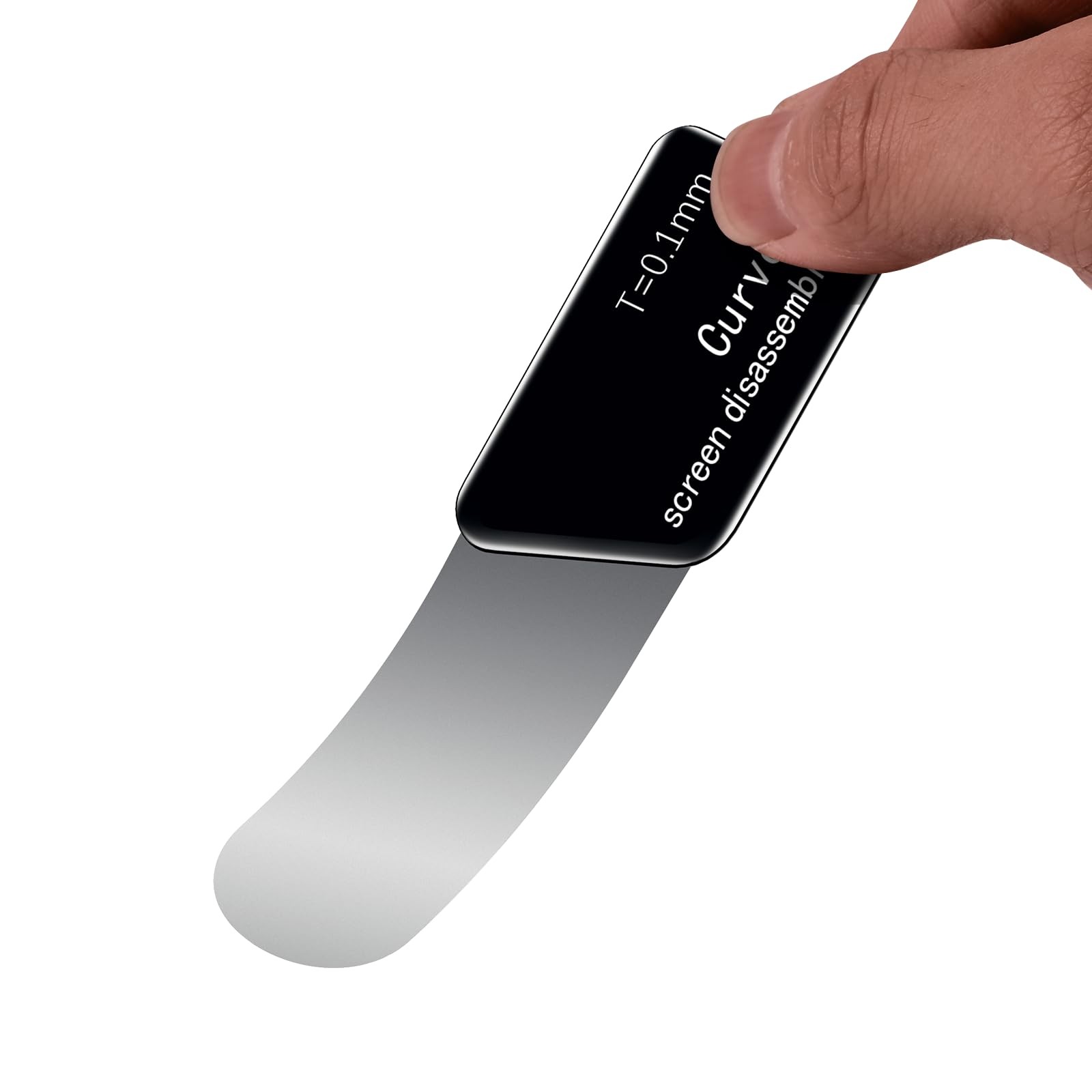 MMOBIEL Ultra-Thin 0,1mm Professional Stainless Steel Curved Black, Silver
