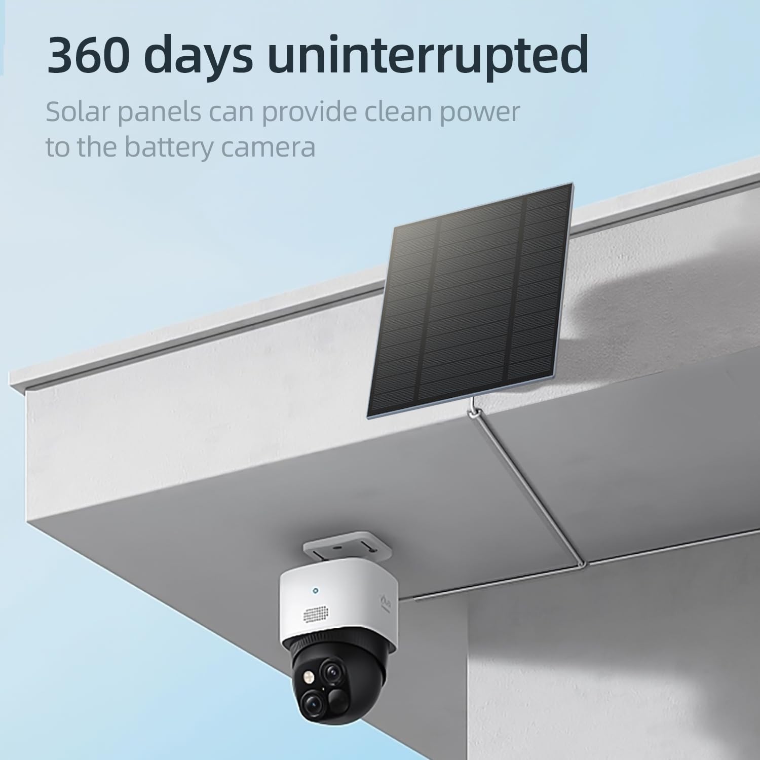 5W Solar Panel for Security Camera, Solar Panel with Micro USB & USB-C Port f...