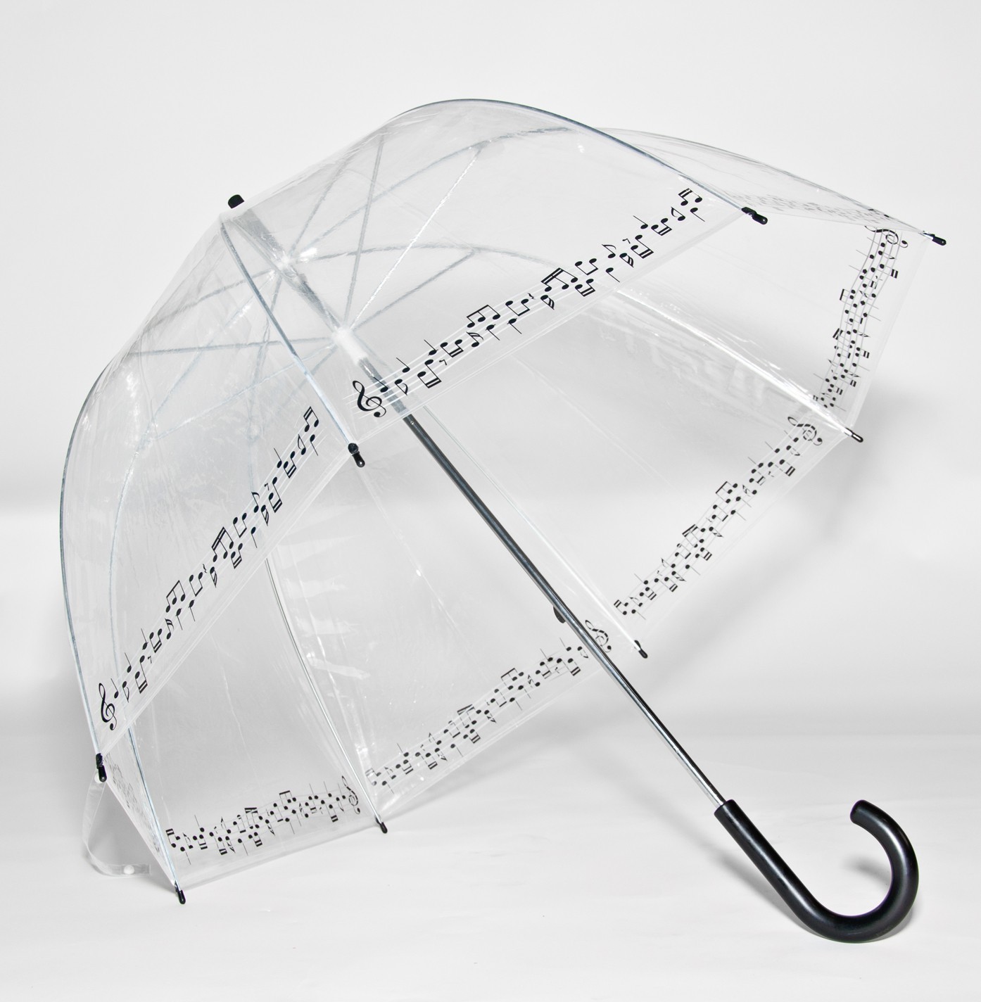 NEW Musical Note Trim Bubble Dome See Through Fashion Umbrella Clear