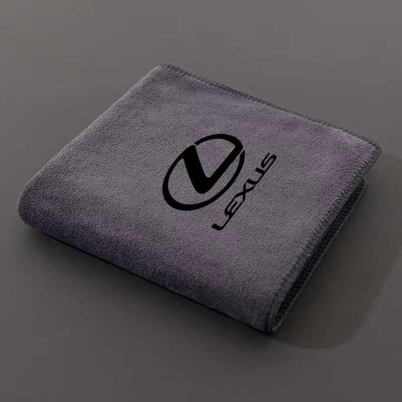 Suede Microfiber Towel Car Logo Wash Cleaning Rag Cloth for Lexus ES RX NX LS UX