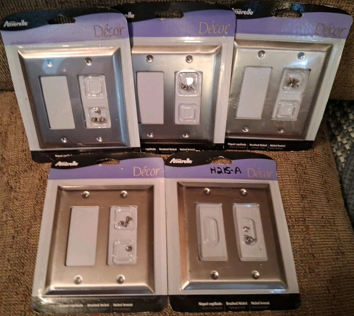 5 Amerelle Double Outlets Brushed Nickel