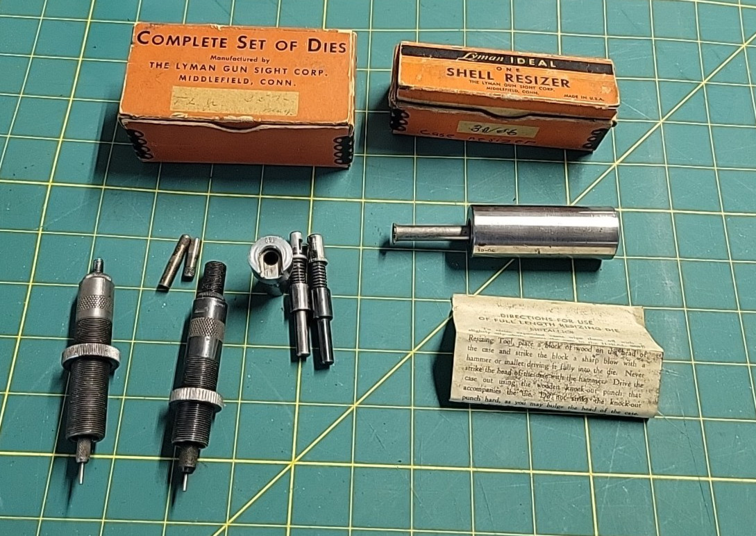 Lyman Dies (.38/.357) and Shell Resizer (30.06) for Tru-Line Jr. Press