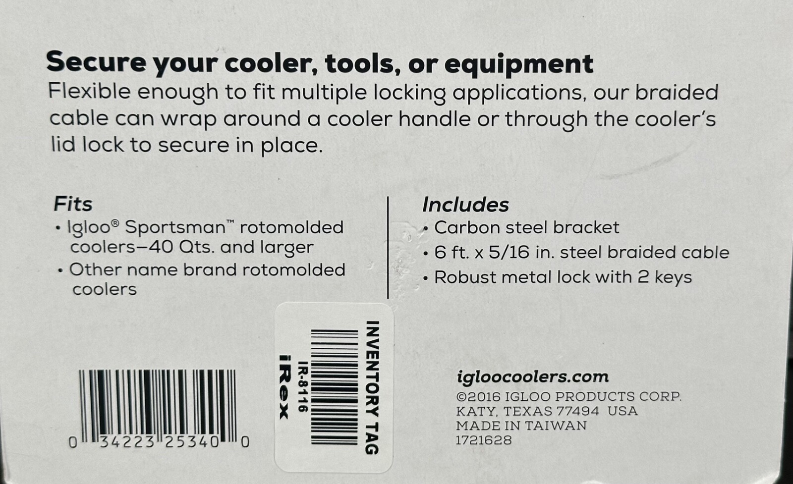 IGLOO Cooler Cable Lock Kit