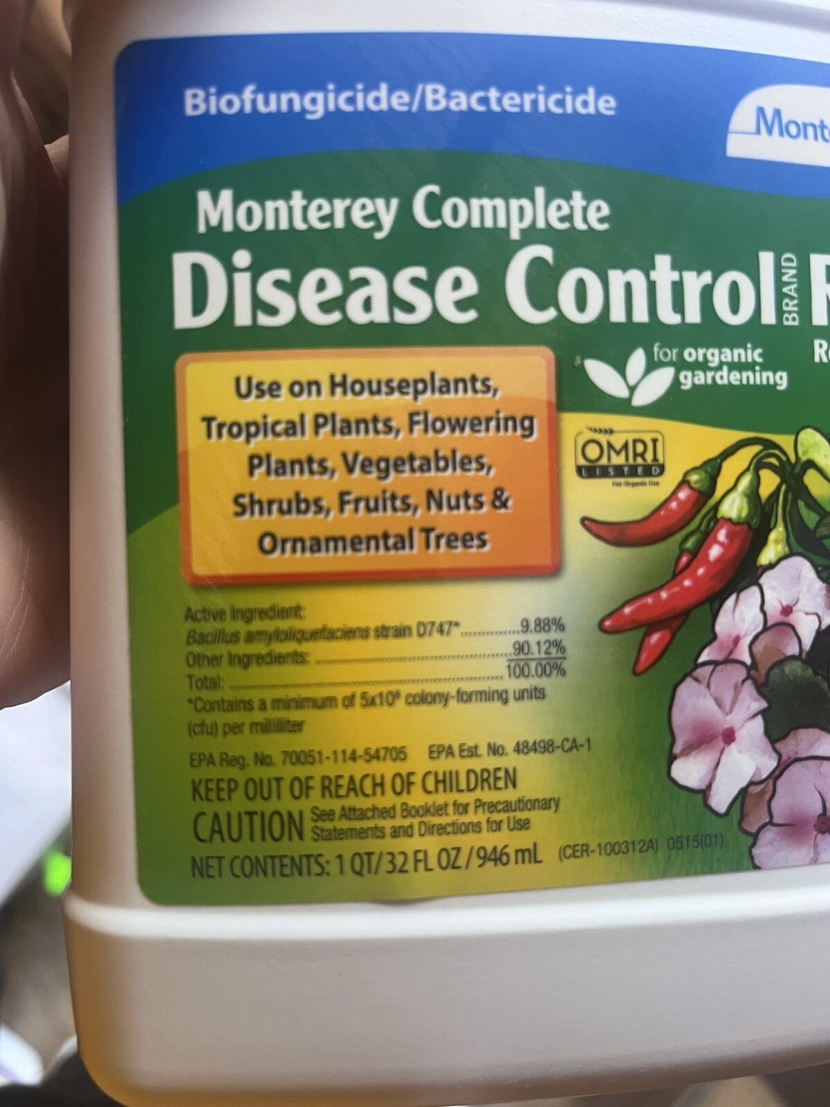 Monterey Complete Disease Control Biofungicide/Bactericid ORGANIC Gardening, RTU
