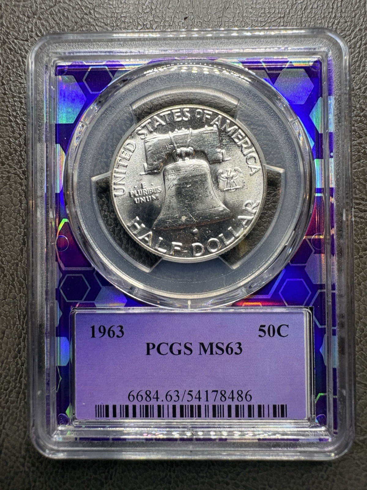 1963 D 50c Franklin Silver Half Dollar PCGS MS63 FBL PURPLE