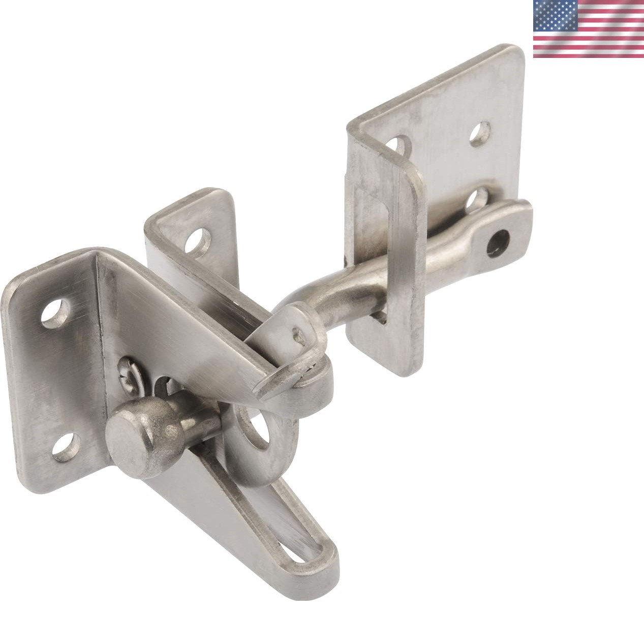 Stainless Steel Self-Adjusting Gate Latch with Mounting Screws Included