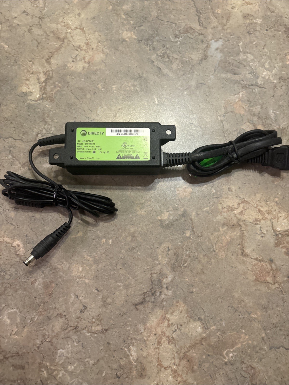 Genuine Directv AC Adapter Model EPS10R4-15,12V 1.5,18W 120V0.5A 60Hz