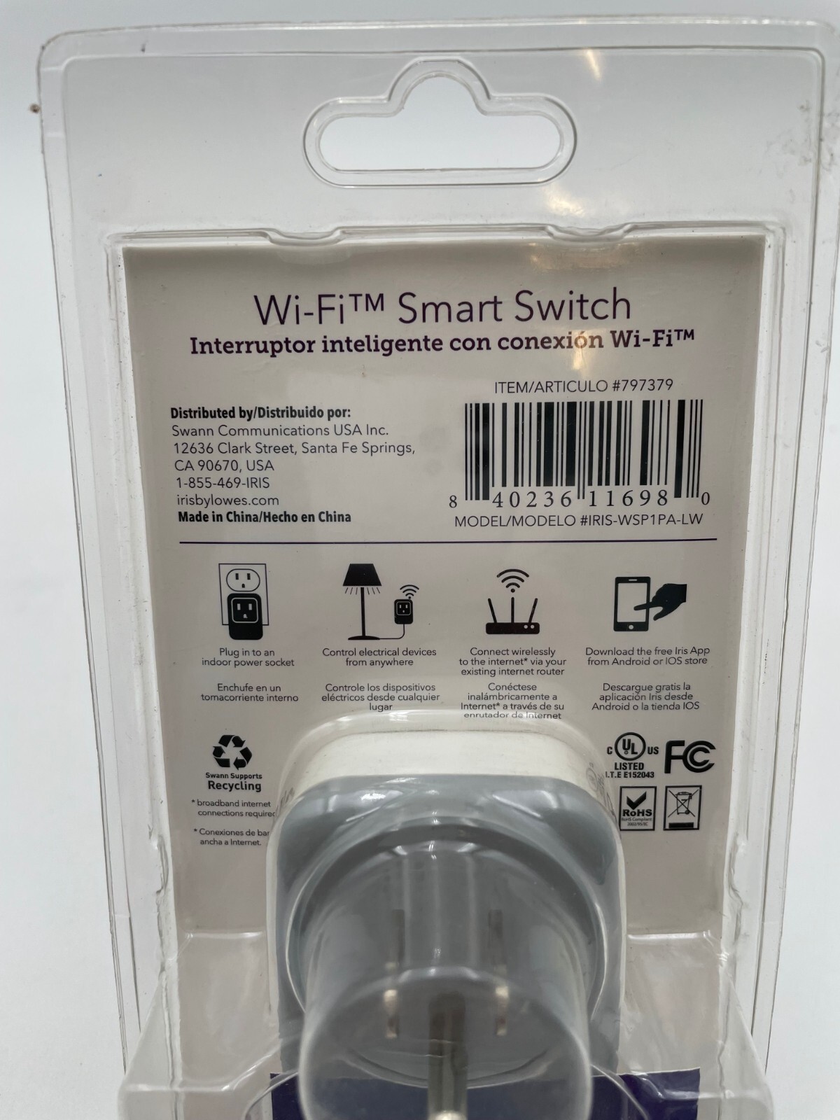 Iris By Lowes Wi-FI smart switch 797379 New