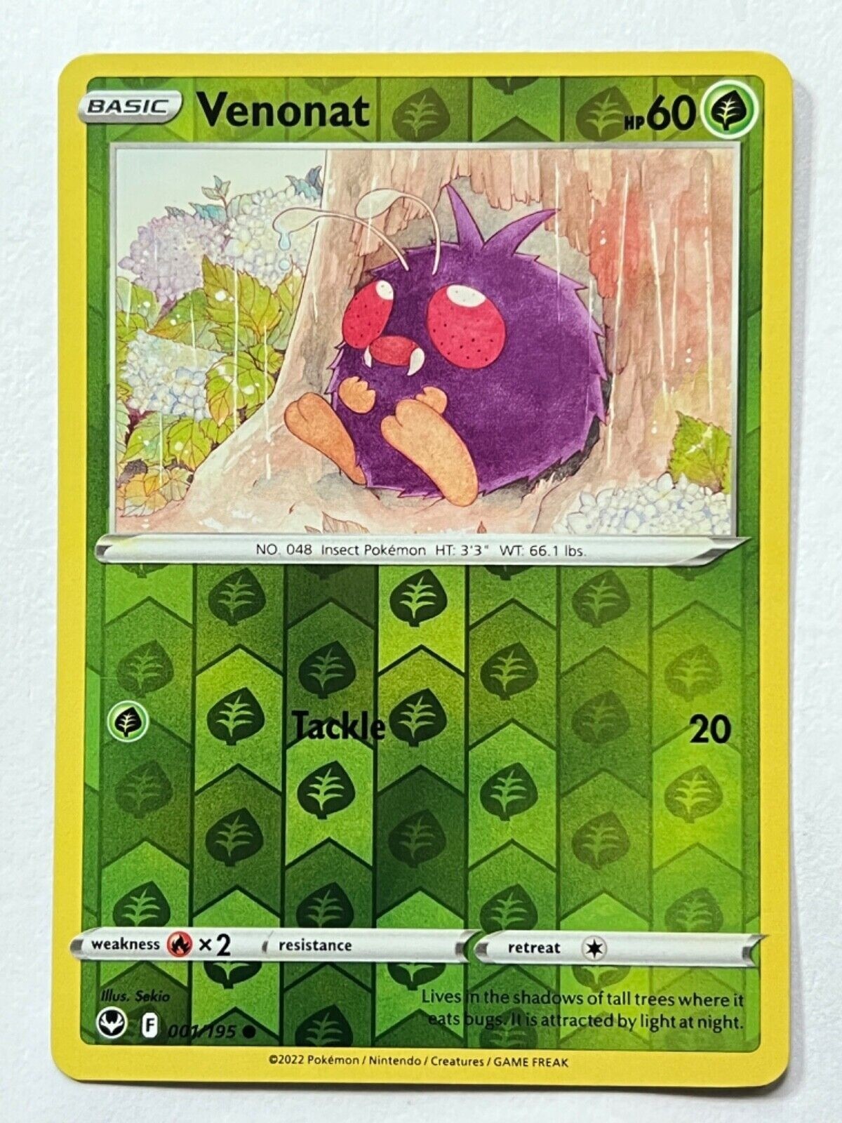 Venonat 001/195 - Reverse Holo - Silver Tempest - Pokemon - NM/M