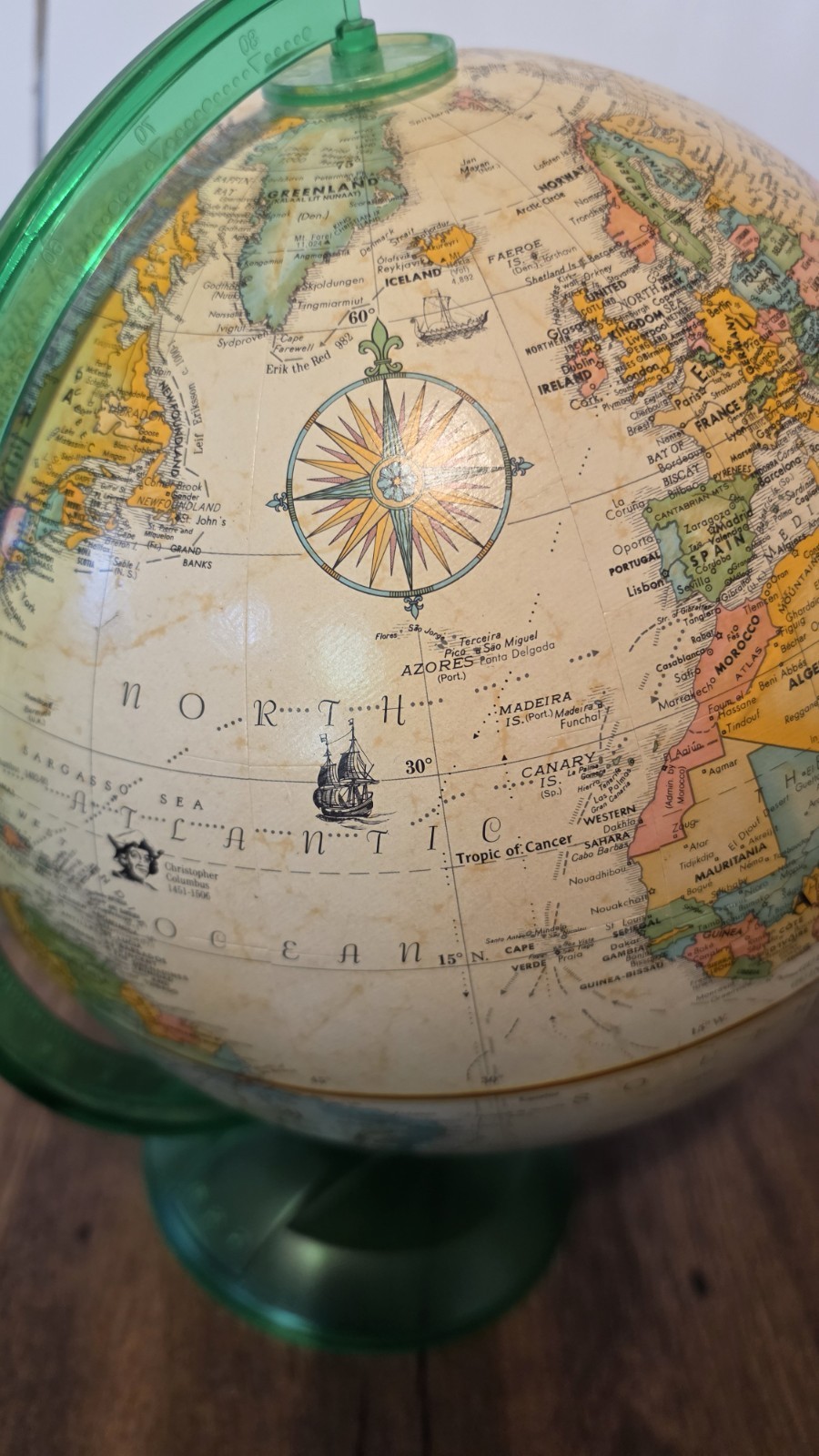Globemaster 12 Inch Tabletop Globe Plastic Political Map Multicolor Rotating