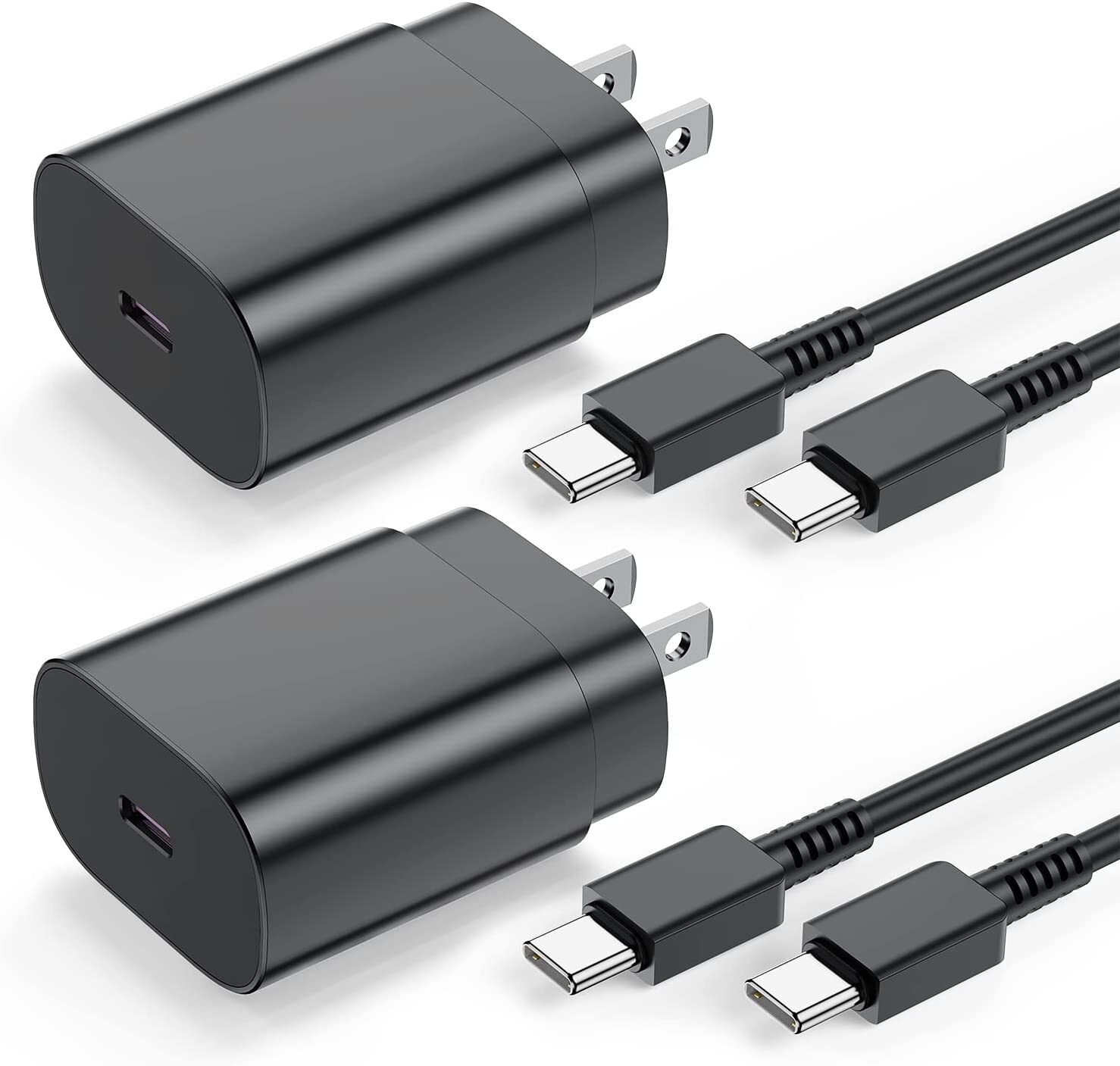 For Samsung S24 S22 S21+ A03s A02s A13 A53 25W Super Fast Charger & Type C Cable